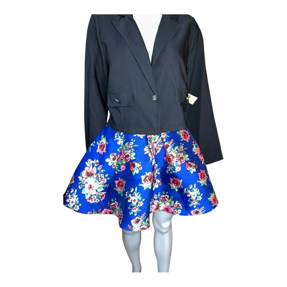 Windsor Floral Pink Blue Elegant Homecoming Skirt with Petticoat Sz 5/6 Women’s - Picture 2 of 11